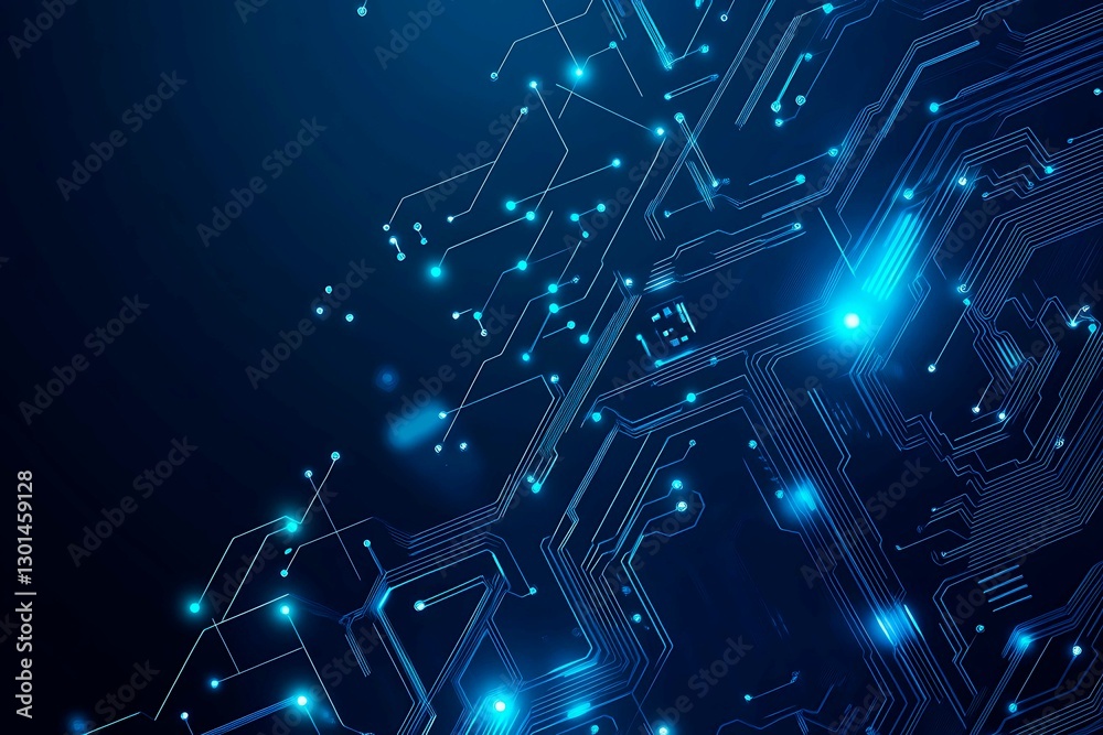 Abstract close-up of a glowing blue digital circuit board, showcasing intricate connections and technological design on a black background.
Abstract close-up of a glowing blue digital circuit board, showcasing intricate connections and technological design on a black background.