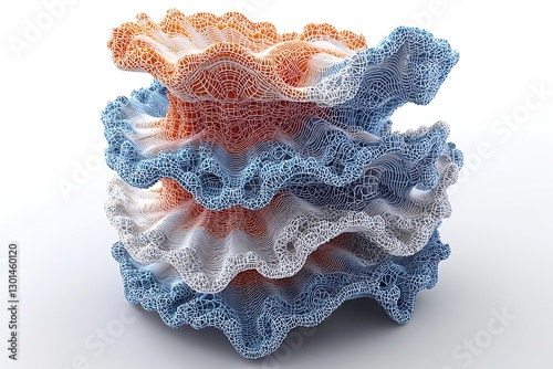 Fractal stack art on white