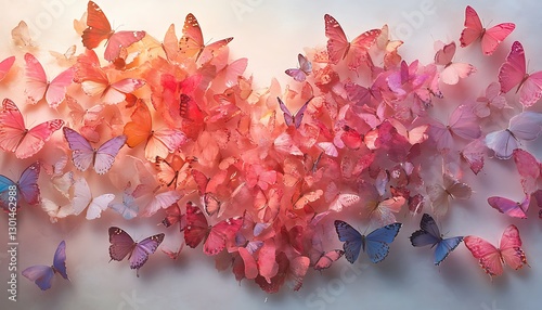 Butterflies heart shape, soft colors