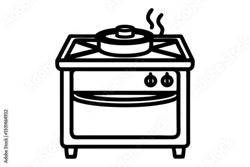 Modern Stove Vector Art Illustration for Kitchen Design