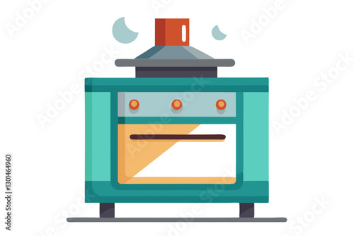 Modern Stove Vector Art Illustration for Kitchen Design