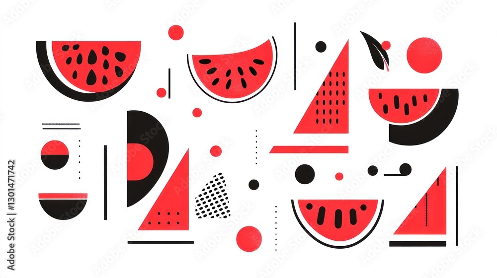 Watermelon Geometric Pattern Design