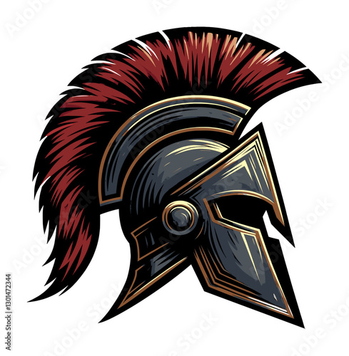spartan helmet - comic style - drawing (artwork 1)