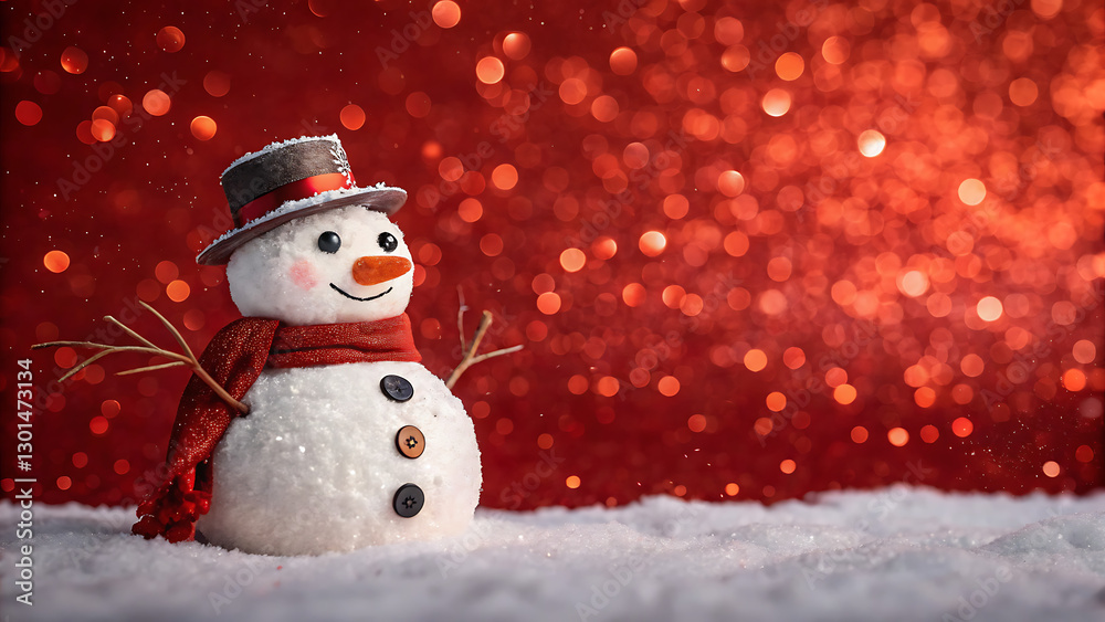 Fototapeta premium snowman on a christmas background