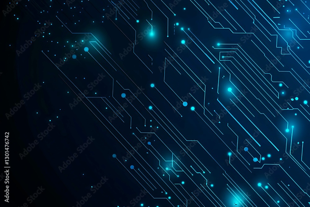 Abstract close-up of a glowing blue digital circuit board, showcasing intricate connections and technological design on a black background.
Abstract close-up of a glowing blue digital circuit board, showcasing intricate connections and technological design on a black background.