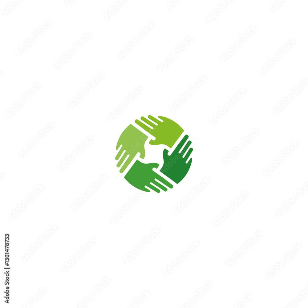 Fototapeta premium Community hand icon logo flat vector design