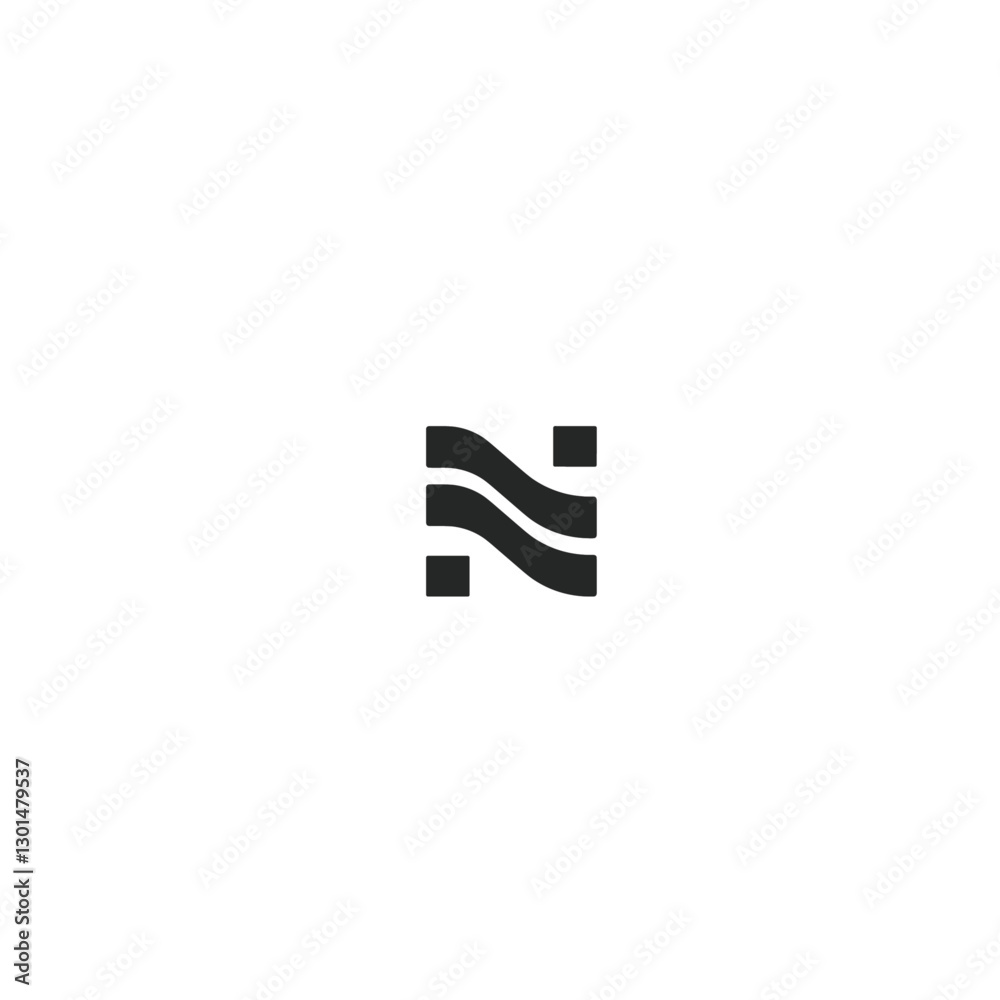 Fototapeta premium Letter N icon logo flat vector design