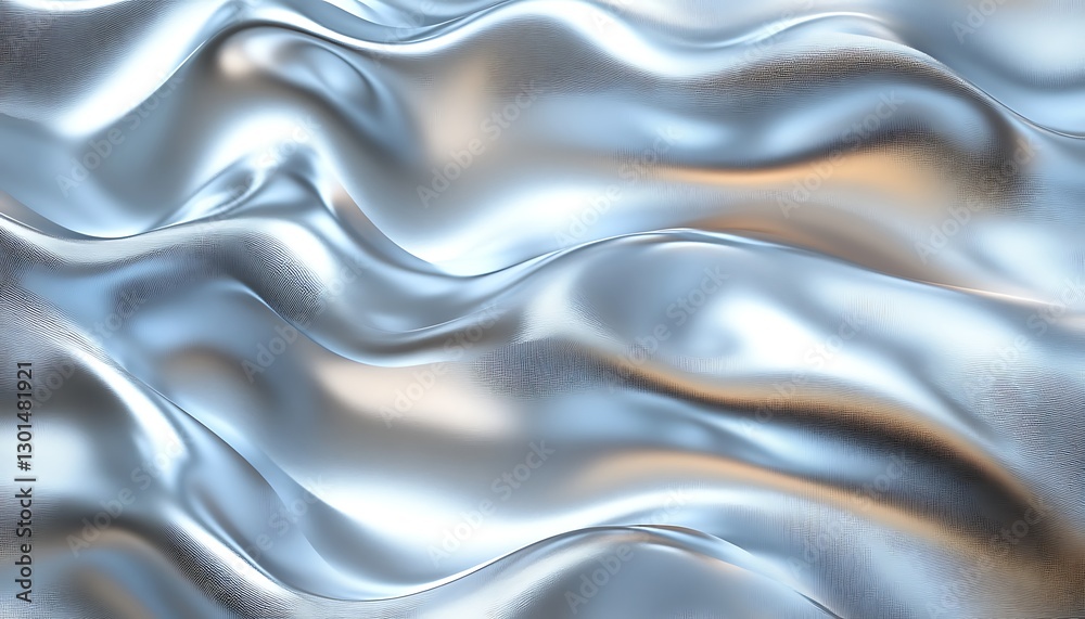 Fototapeta premium Silver texture flowing with light reflections