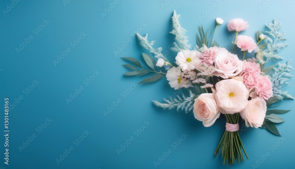 Obraz premium cute flower arrangement on bright background with space for text