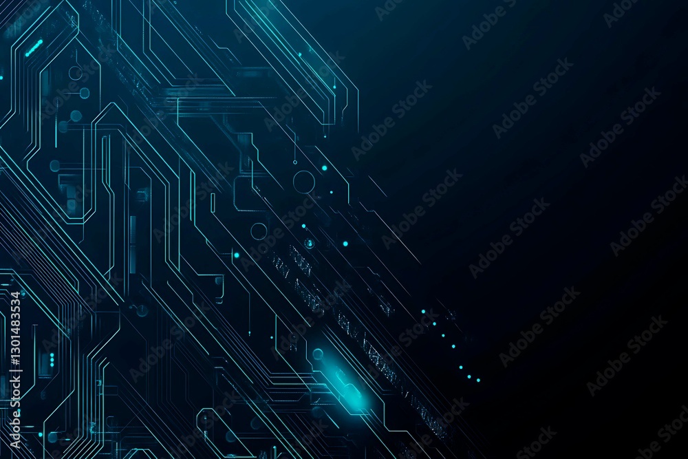 Abstract close-up of a glowing blue digital circuit board, showcasing intricate connections and technological design on a black background.
Abstract close-up of a glowing blue digital circuit board, showcasing intricate connections and technological design on a black background.