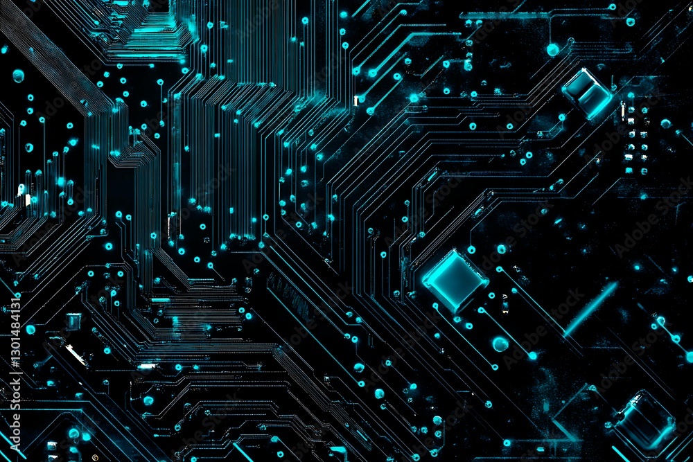 Abstract close-up of a glowing blue digital circuit board, showcasing intricate connections and technological design on a black background.
Abstract close-up of a glowing blue digital circuit board, showcasing intricate connections and technological design on a black background.