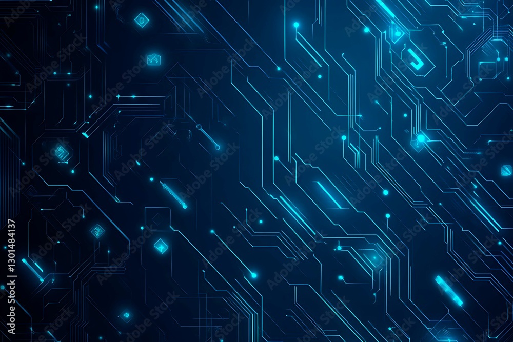 Abstract close-up of a glowing blue digital circuit board, showcasing intricate connections and technological design on a black background.
Abstract close-up of a glowing blue digital circuit board, showcasing intricate connections and technological design on a black background.
