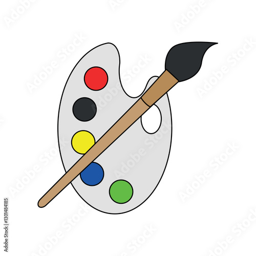 Paint palette, paint, brush, painting, painting icon design