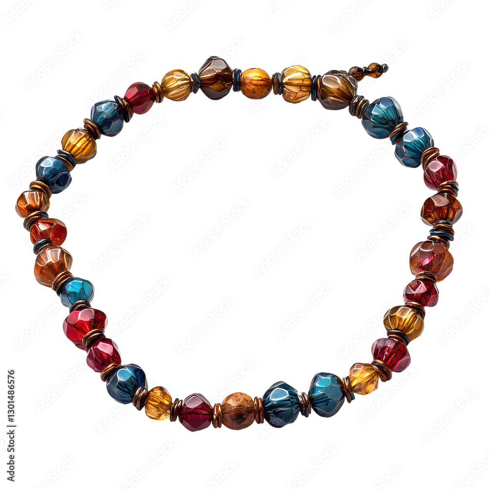 Classic Beaded Necklace isolated on transparent background, PNG Classic Beaded Necklace isolated on transparent background, PNG