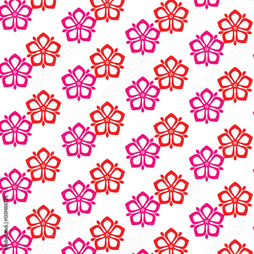 Modern Symmetrical Flower Design with Bold Colors