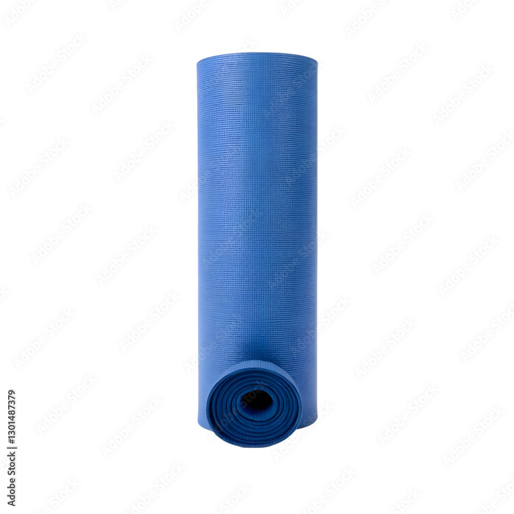 Roll of blue yoga mat isolated on transparent background Roll of blue yoga mat isolated on transparent background