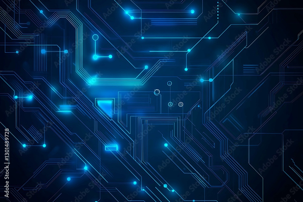 Abstract close-up of a glowing blue digital circuit board, showcasing intricate connections and technological design on a black background.
Abstract close-up of a glowing blue digital circuit board, showcasing intricate connections and technological design on a black background.