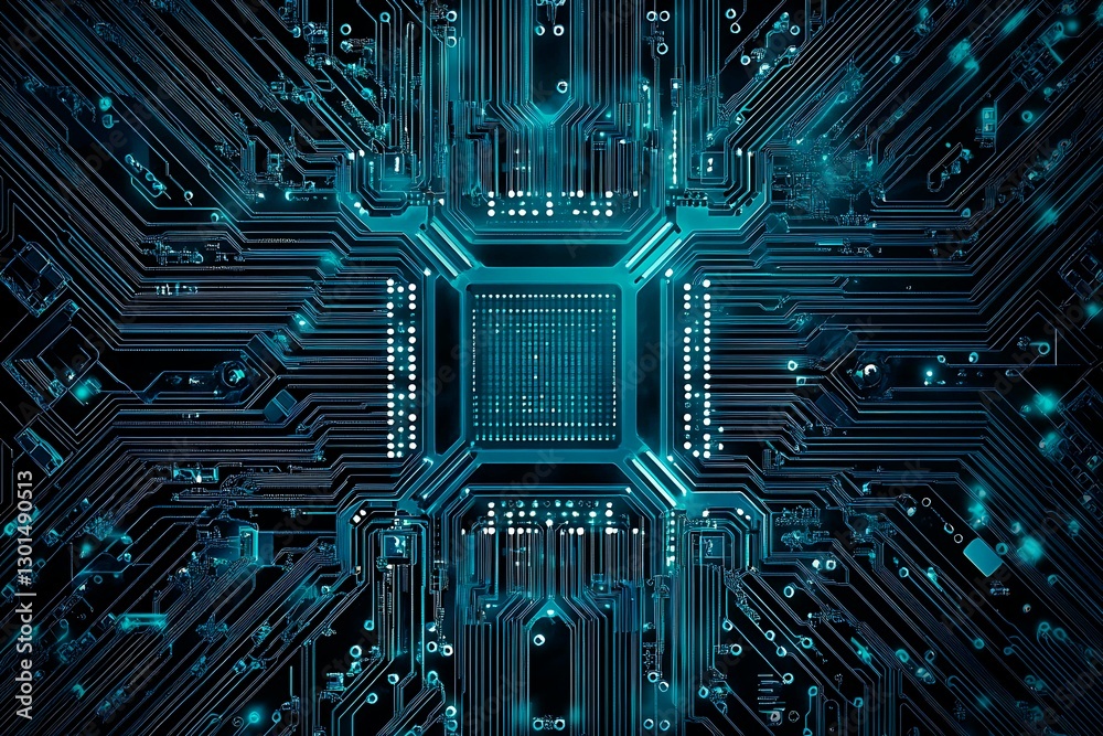 Abstract close-up of a glowing blue digital circuit board, showcasing intricate connections and technological design on a black background.
Abstract close-up of a glowing blue digital circuit board, showcasing intricate connections and technological design on a black background.