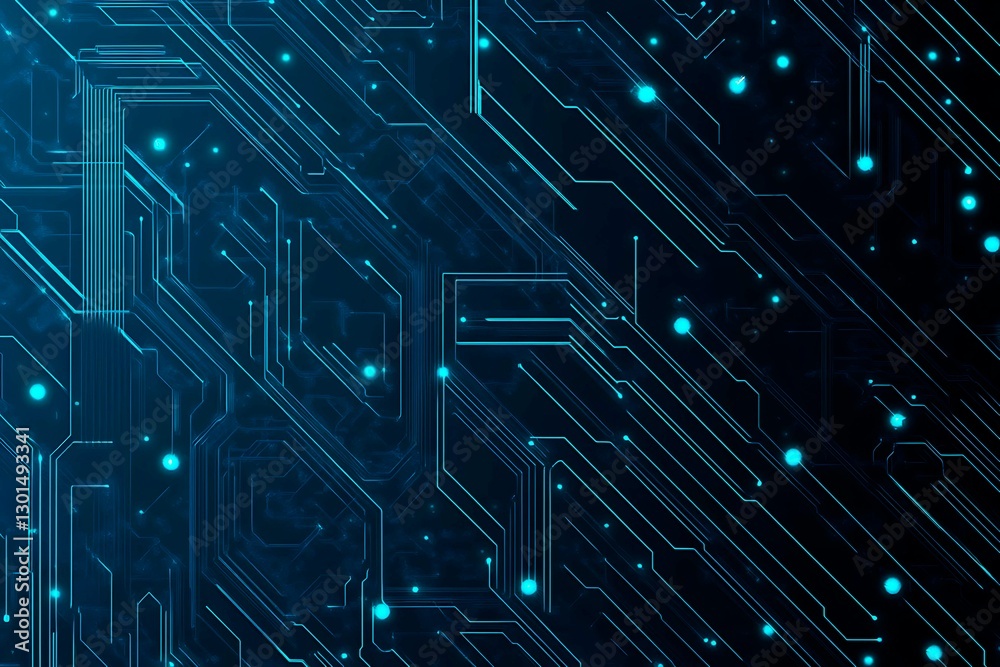 Abstract close-up of a glowing blue digital circuit board, showcasing intricate connections and technological design on a black background.
Abstract close-up of a glowing blue digital circuit board, showcasing intricate connections and technological design on a black background.