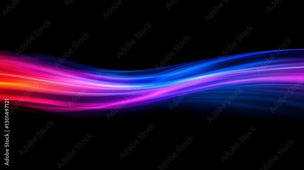 Abstract vibrant glowing wavy lines on black background. Possible use Graphic design, digital art, wallpapers, backgrounds Abstract vibrant glowing wavy lines on black background. Possible use Graphic design, digital art, wallpapers, backgrounds