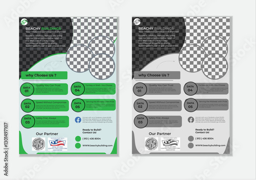 Construction Flyer Template Vector Design.
