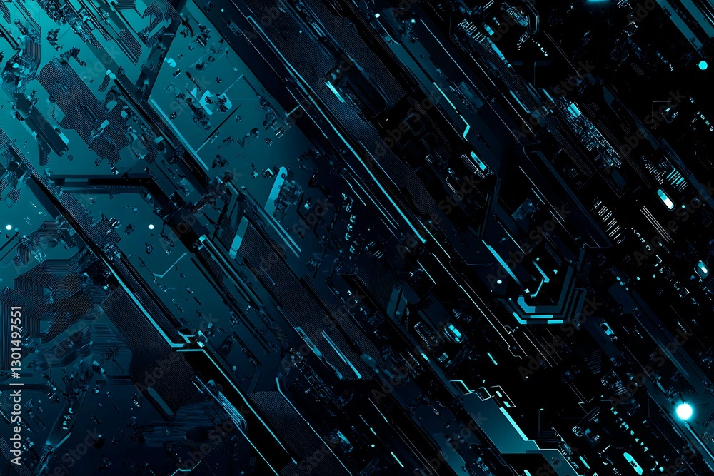 Abstract close-up of a glowing blue digital circuit board, showcasing intricate connections and technological design on a black background.
Abstract close-up of a glowing blue digital circuit board, showcasing intricate connections and technological design on a black background.