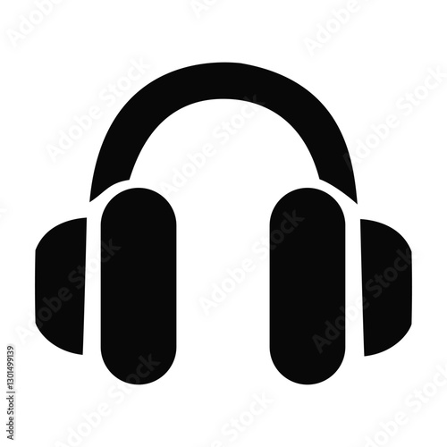 A stylish and unique variation of a headphone icon for digital and music branding