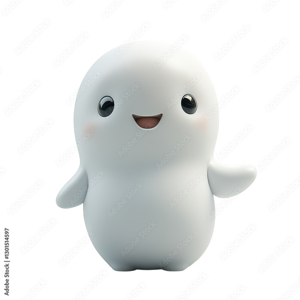3D Dugong character isolated on transparent background, PNG 3D Dugong character isolated on transparent background, PNG