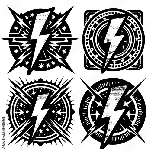 Illustration lightning icon isolated on white background