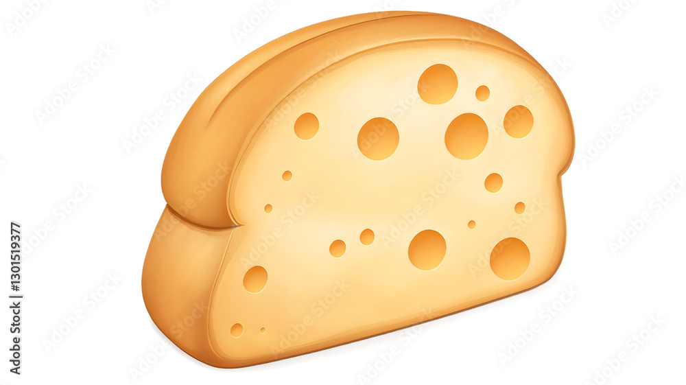 Abstract Cheese Slice with Holes on a Neutral Background Abstract Cheese Slice with Holes on a Neutral Background