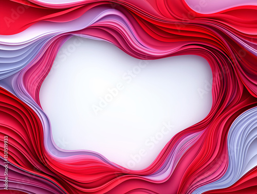 Abstract layered pink shape artwork