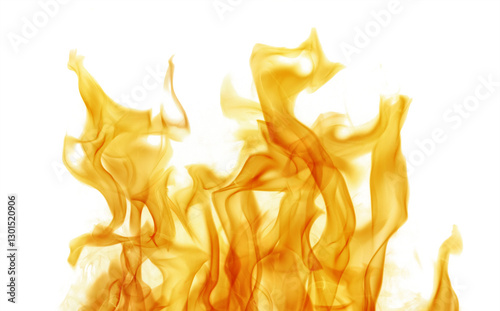 isolated on white hot orange flame tips