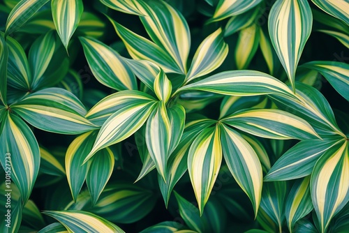 Close up View of Vibrant Green Leaves Showcasing Intricate Patterns and Textu...