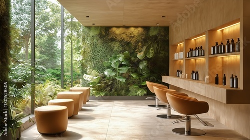 Cozy Lounge Area With Natural Decor and Comfortable Seating in a Modern Setting