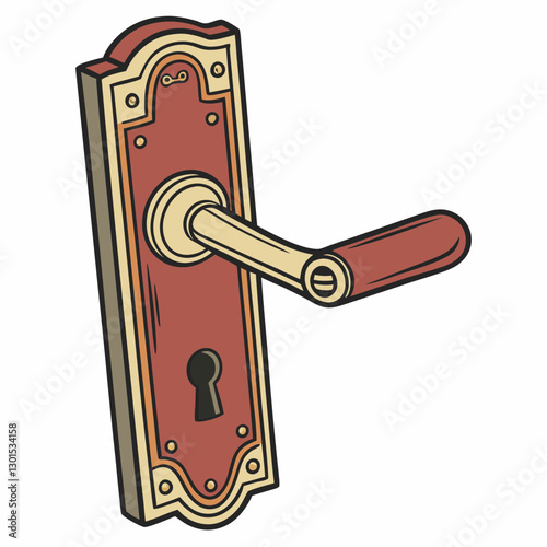 door handle colored vector art isolated on white background 


