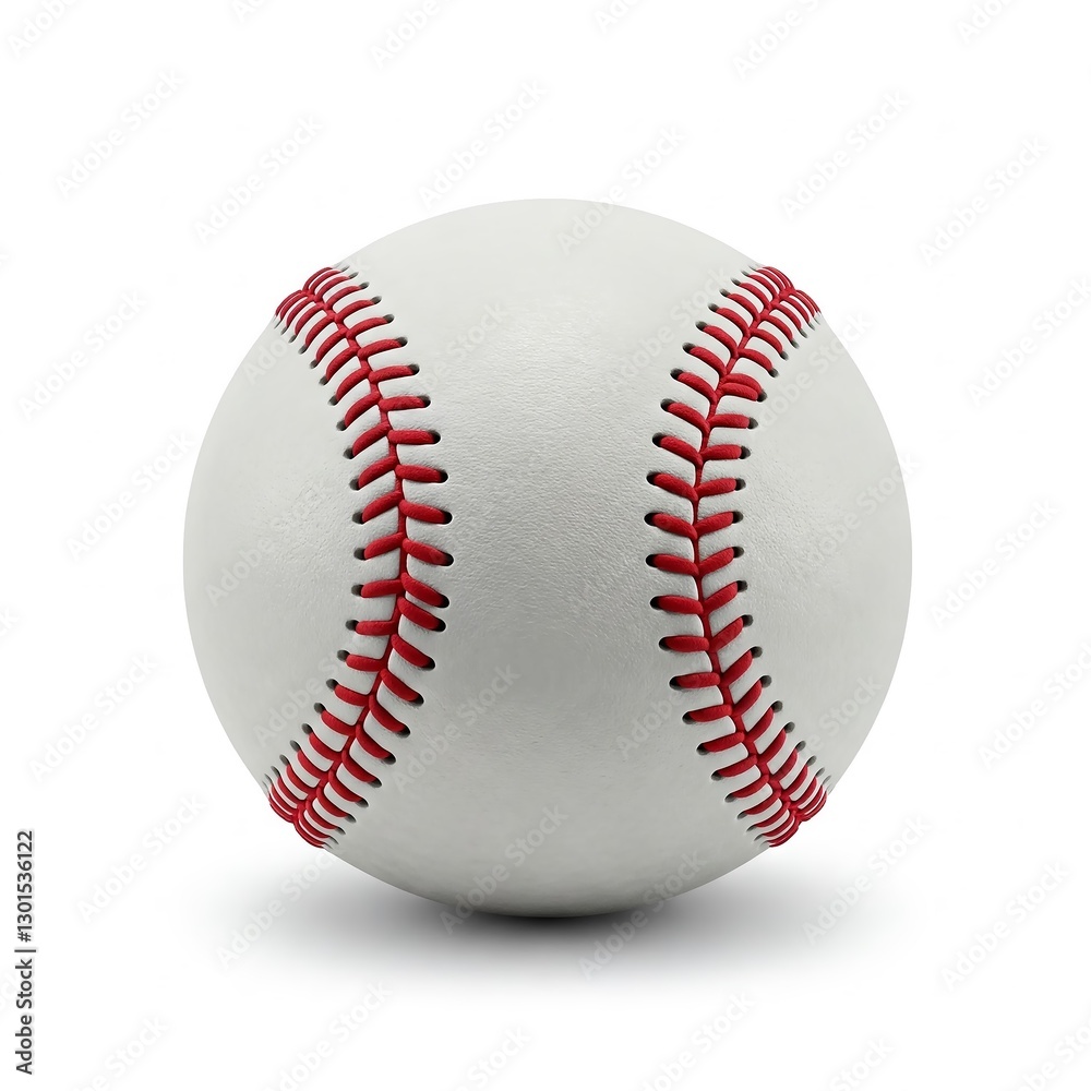 baseball with premium textures, precise red stitching, and soft shadows. Minimalist composition on a pure white background, perfect for web design, banners, and sports branding. baseball with premium textures, precise red stitching, and soft shadows. Minimalist composition on a pure white background, perfect for web design, banners, and sports branding.