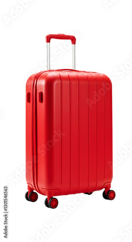 red suitcase isolated on transparent background