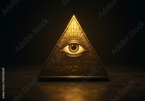 Golden Pyramid Eye: Illuminating Mystical Art