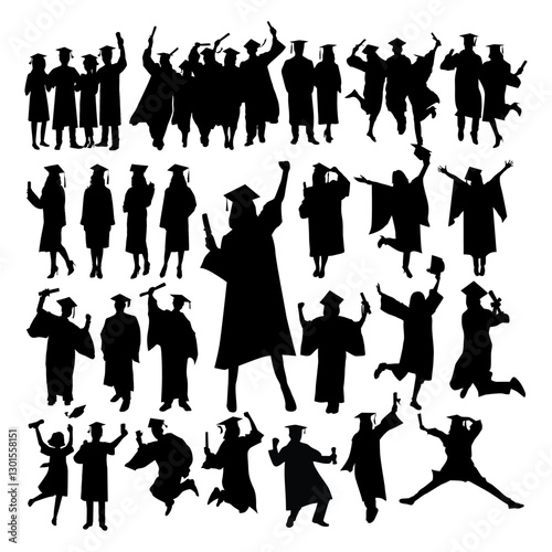 vector graduate graduation student silhouette