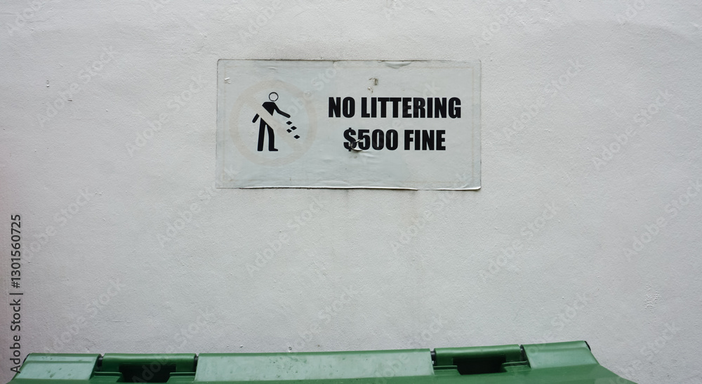 Sign No littering in Singapore