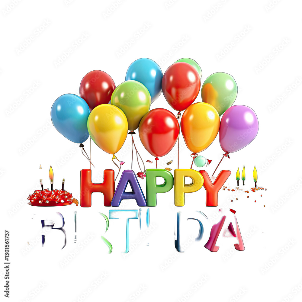 happy birthday card with balloons