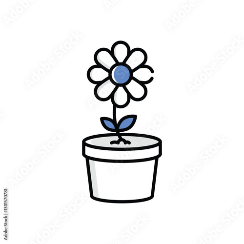 Flower Pot Vector icon