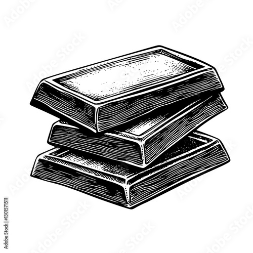 Engraved illustration of three stacked gold bars showcasing intricate detailing and texture in a vector format