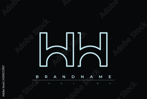 HH Technology Letter  Logo Template. This tech letter logo is a graphic mark that uses letters to represent a technology company.