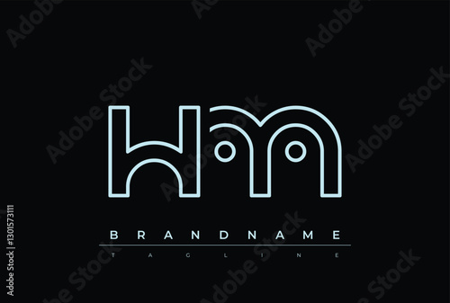 HM Technology Letter  Logo Template. This tech letter logo is a graphic mark that uses letters to represent a technology company.