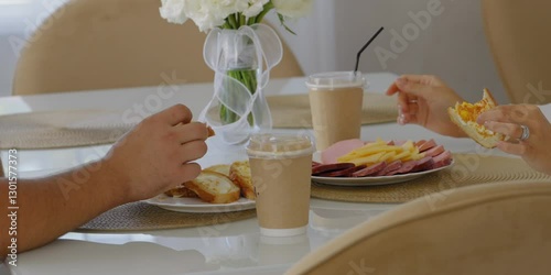 Beautiful breakfast of toast and coffee