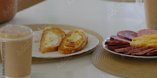 Beautiful breakfast of toast and coffee