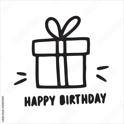 Vector illustration of a gift box icon with a ribbon symbolizing celebration and holiday joy