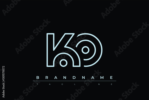 KO Technology Letter  Logo Template. This tech letter logo is a graphic mark that uses letters to represent a technology company.