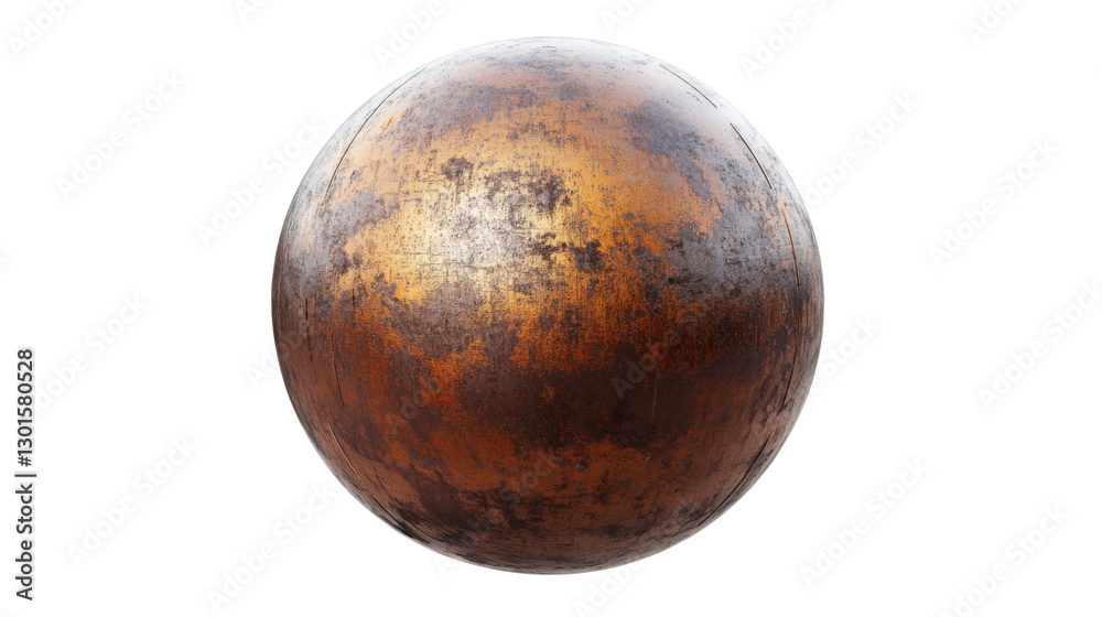 Rusty metallic sphere rotating on transparent background Rusty metallic sphere rotating on transparent background